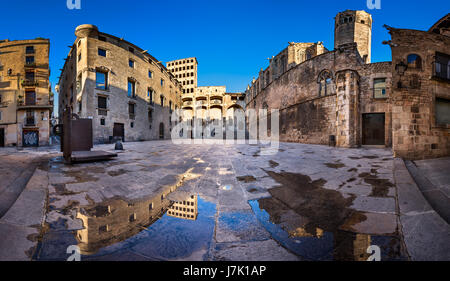 Placa del Rei und Palau Reial Major in Barcelona, Catalynia, Spanien Stockfoto