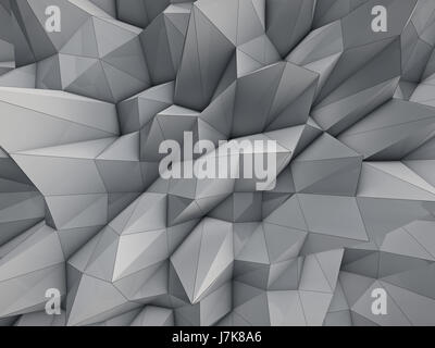 Abstrakte polygonalen Hintergrund in weiß, Ansicht von oben Stockfoto