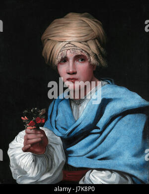 Junge in einem Turban hält einen Blumenstrauß von Michiel Sweerts Stockfoto