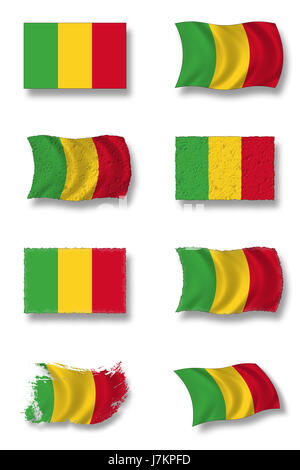 Flagge Mali Nationalflagge Schlag Mali nationalen Piktogramm Symbol Piktogramm Handel Stockfoto