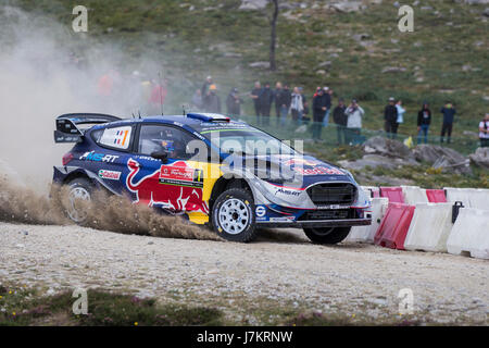 Viana Castelo, PORTUGAL - 19 Mai: Frankreich Sebastien Ogier und Julien Ingrassia von Frankreich in ihre M-Sport-WRT Ford Fiesta RS WRC antreten. Stockfoto