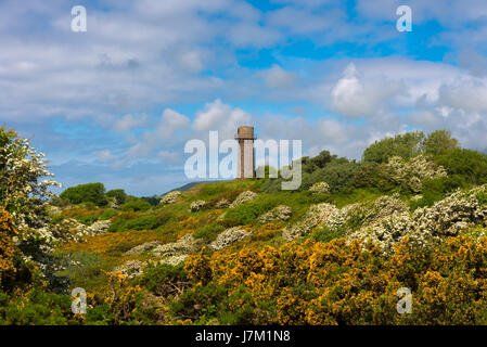 Die alte Naturstein-Leuchtturm auf Hodbarrow Nature Reserve in der Nähe von Millom in Cumbria Stockfoto