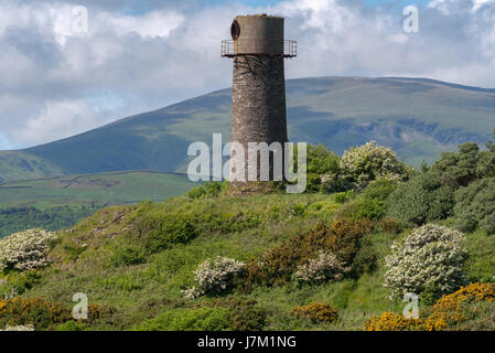 Die alte Naturstein-Leuchtturm auf Hodbarrow Nature Reserve in der Nähe von Millom in Cumbria Stockfoto