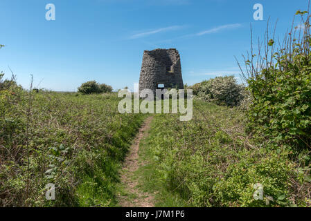 Zerstörten Windmühle an Hodbarrow Stelle in der Nähe von Millom in Cumbria Stockfoto