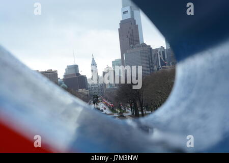 Ben Franklin Parkway, Mittelstadt Philadelphia anzeigen Stockfoto