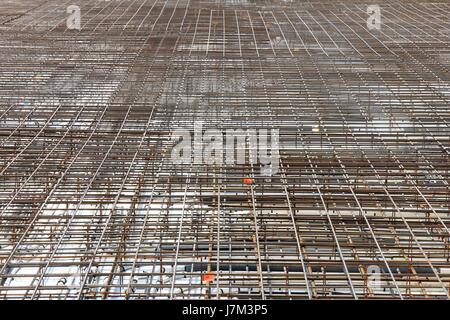 Stiftung bereit, Beton eingegossen Stockfoto