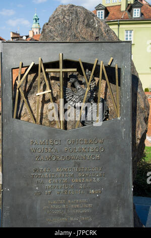 Katyn-Gedenkstätte für die Opfer des Massakers von Katyn 1940 in Warschau, Polen © Wojciech Strozyk / Alamy Stock Photo Stockfoto