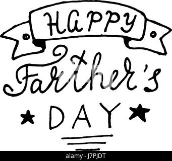 Glücklich Vatertag Schriftzug Design. Moderne Pinselstil für Grußkarten, Banner, t-shirt-Design. Isoliert auf weiss Stock Vektor