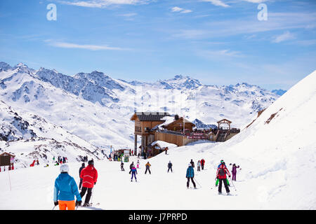 Sommet de Saulire, Meribel, drei Täler, Französische Alpen, Frankreich. Gipfel der Saulire. 2700m Stockfoto