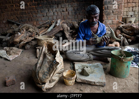 Dhokra Metall-Handwerk (Indien) Stockfoto