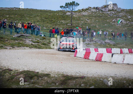 Viana Castelo, PORTUGAL - 19 Mai: Craig Breen Irlands und Scott Martin Großbritanniens konkurrieren in ihren Citroën Total Abu Dhabi WRT. Stockfoto