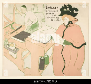 Couverture de l'Estampe Originale von Henri de Toulouse-Lautrec 1893 Stockfoto