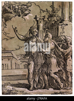 Antonio da Trento Tiburtine Sibyl und dem Kaiser Augustus konservative Stockfoto