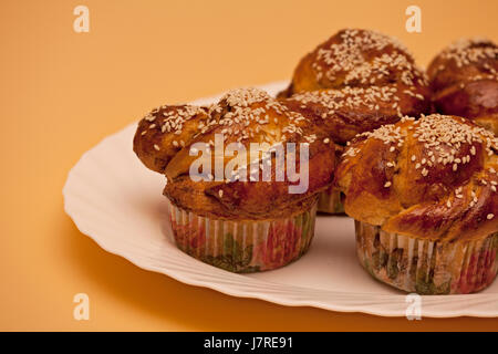 Süße Kuchen Ruddy mit Sesam Stockfoto