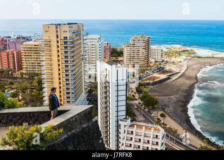 Luftaufnahme nach Puerto De La Cruz, Teneriffa Stockfoto