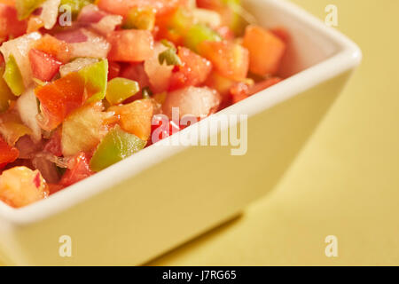 Pico de Gallo, eine klassische mexikanische Salsa Cruda Rezept Stockfoto