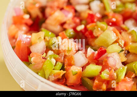 Pico de Gallo, eine klassische mexikanische Salsa Cruda Rezept Stockfoto