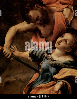 *Correggio 053* bezieht sich auf ein Werk des italienischen Renaissance-Künstlers Antonio da Correggio. Der Künstler, bekannt für seine Verwendung von Licht und Schatten, malte Werke, die sich durch Weichheit, Bewegung und dramatische Beleuchtung auszeichnen. Dieses Stück repräsentiert Correggios Beherrschung des Hell-Dunkels und seinen Beitrag zur Kunst der Renaissance. Stockfoto