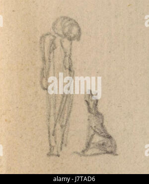 Blake Manuskript Notebook Seite 015 Mann & Hund detail Stockfoto