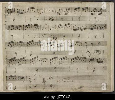 Diese Handschrift enthält die Sonaten von Carl Friedrich Abel für Viola da Gamba und Basso continuo. Diese Werke beleuchten die Beiträge des barocken Komponisten zur frühen klassischen Musik. Stockfoto