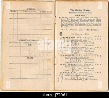 1934-Stakes AJC Frühling Racebook P2 Stockfoto