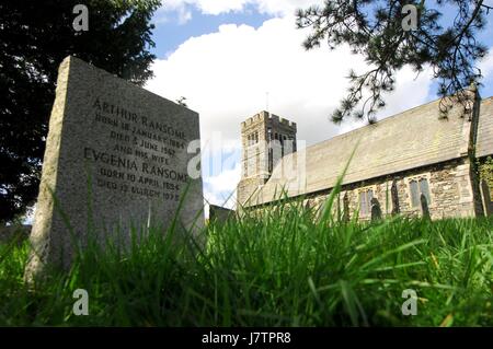 Arthur Ransome das Grab in Lakeland Stockfoto