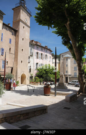 Das Dorf Cotignac in der Provence Stockfoto