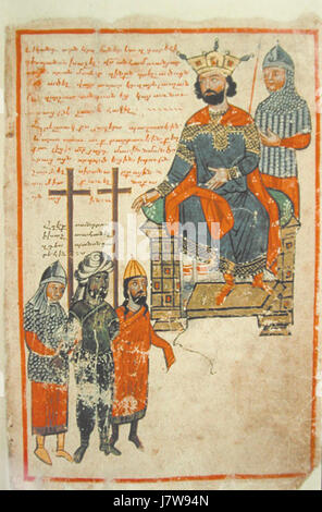 Alexanderromans. Armenische Handschrift des XIV. Jahrhunderts (Venedig, San Lazzaro, 424) beleuchtet (2) Stockfoto