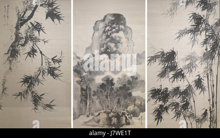 "Landschaft und Bambus" von Tani Buncho, Honolulu Museum of Art, 13165,1 3 Stockfoto