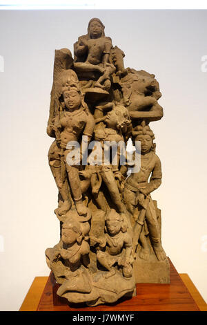 Diener Gottes, Zentralindien, 10.-11. Jahrhundert n. Chr., Sandstein Matsuoka Museum of Art Tokyo, Japan-DSC07057 Stockfoto