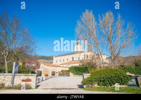 Eingang zum El Paular Kloster. Rascafria, Provinz Madrid, Spanien. Stockfoto