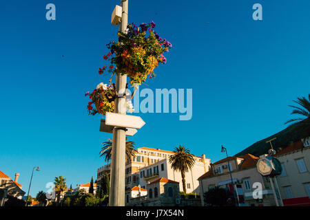 Gedenktafel für Inschriften auf der Säule in Kroatien, Dubrovnik. Stockfoto