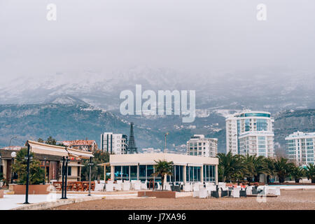 Hotel Tre Canne auf der Küste von Budva Stockfoto