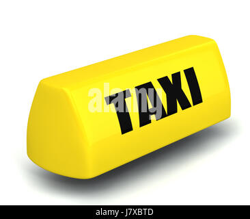 Taxi vom Piktogramm Symbol Piktogramm Handel Symbol gelb Modell Zeichen signal Stockfoto