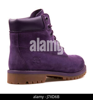 Timberland 6 Zoll Premium wasserdicht lila Junior Lederstiefel - A14T3 Stockfoto