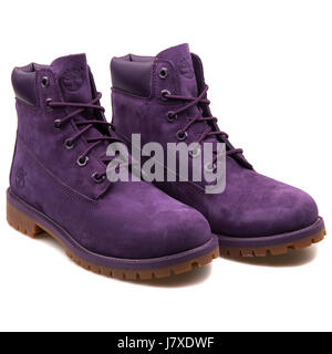 Timberland 6 Zoll Premium wasserdicht lila Junior Lederstiefel - A14T3 Stockfoto