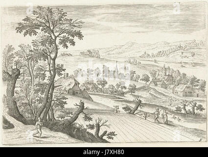 Adriaen Collaert, Jacob Grimmer Landschaft mit einem Maisfeld Stockfoto