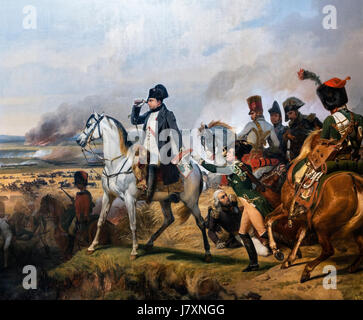 Napoleon Bonaparte in der Schlacht von Wagram am 6. Juli 1809 von Horace Vernet, Öl auf Leinwand, 1836. Stockfoto