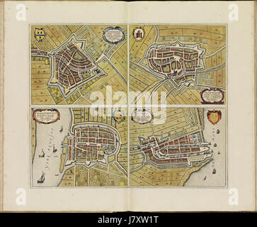 Der *Atlas de Wit* von 1698 enthält eine detaillierte Karte (pl032) von Woerden, einer historischen Stadt in den Niederlanden. Der atlas ist eine wertvolle Ressource für das Verständnis der Geographie, Architektur und Stadtplanung der niederländischen Städte des späten 17. Jahrhunderts. Stockfoto