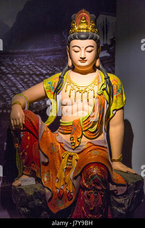 Wenzhou, Zhejiang, China.  Chinesischer Buddha im immateriellen kulturellen Erbe-Museum. Stockfoto