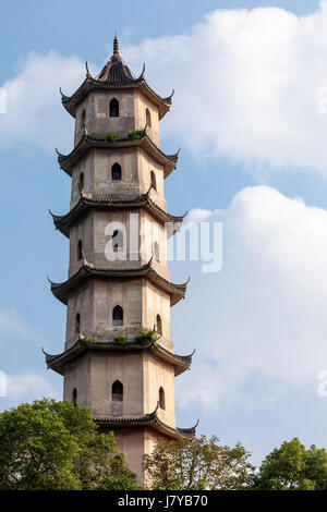 Wenzhou, Zhejiang, China.  Jiangxin Insel, West-Pagode. Stockfoto