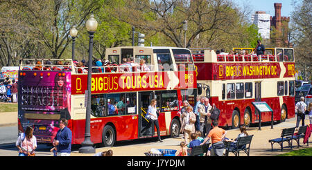 Sightseeing-Bus-Touren in der Stadt Washington DC - WASHINGTON - DISTRICT OF COLUMBIA Stockfoto