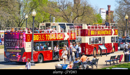 Sightseeing-Bus-Touren in der Stadt Washington DC - WASHINGTON - DISTRICT OF COLUMBIA Stockfoto