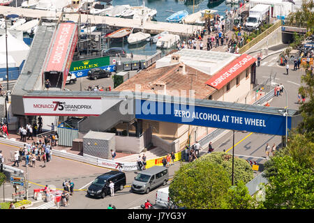 Vorbereitungen Vortag 75. Grand Prix von Monaco in Monte Carlo. Stockfoto