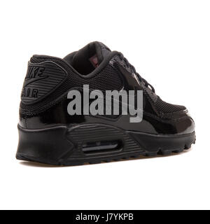 Nike WMNS Air Max 90 Premium Damen Schwarz glänzend Sneakers - 443817-002 Stockfoto