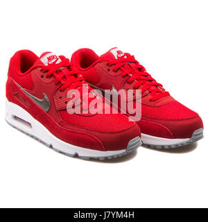 Nike Air Max 90 wesentliche rote Manner Running Sneaker 537384 602 Stockfotografie Alamy