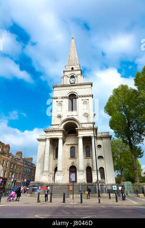 Vorderseite der Christuskirche, Spitalfields, London, UK Stockfoto