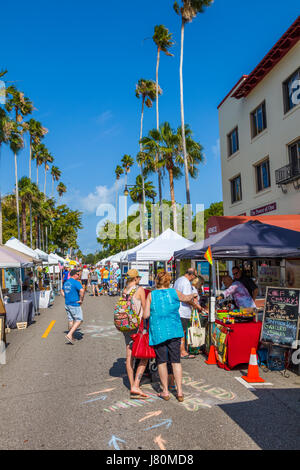 Samstag Morgen im freien Farmers Market in Venice Florida Stockfoto