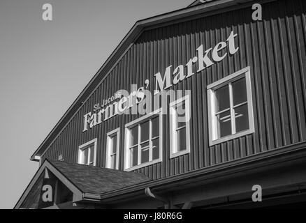 St. Jacobs Farmers' Market ist ein Wahrzeichen im südlichen Ontario. Viele Touristen machen dies zu einem jährlichen Ziel. Stockfoto