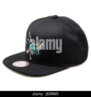 Mitchell & Ness schwarz San Jose Sharks Cap Stockfoto